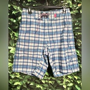 The North Face Board Shorts Swim Trunks Mens 30 Blue Checked